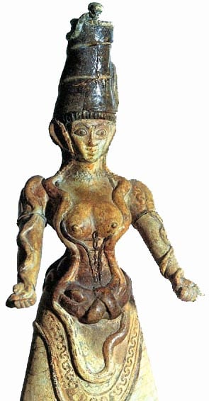figurka bogini wężowej z knossos