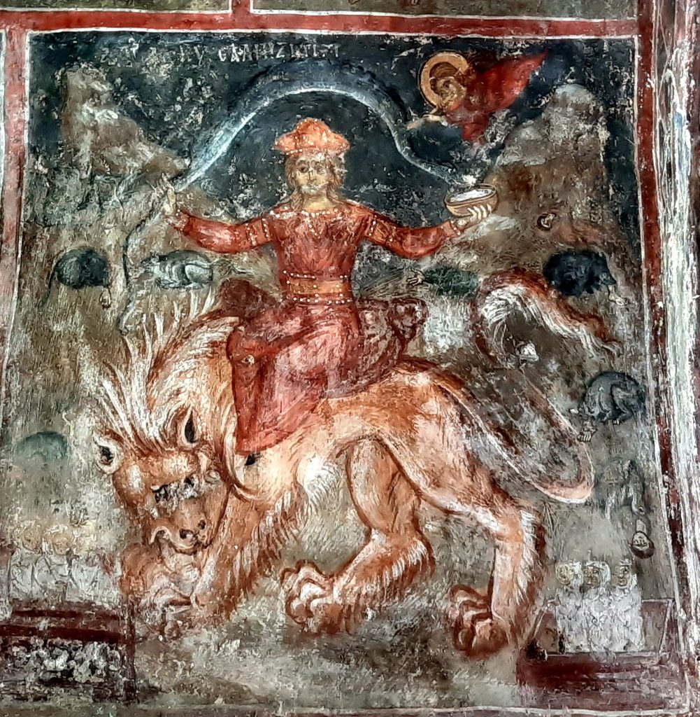 fresk z bogini ziemi w roustika